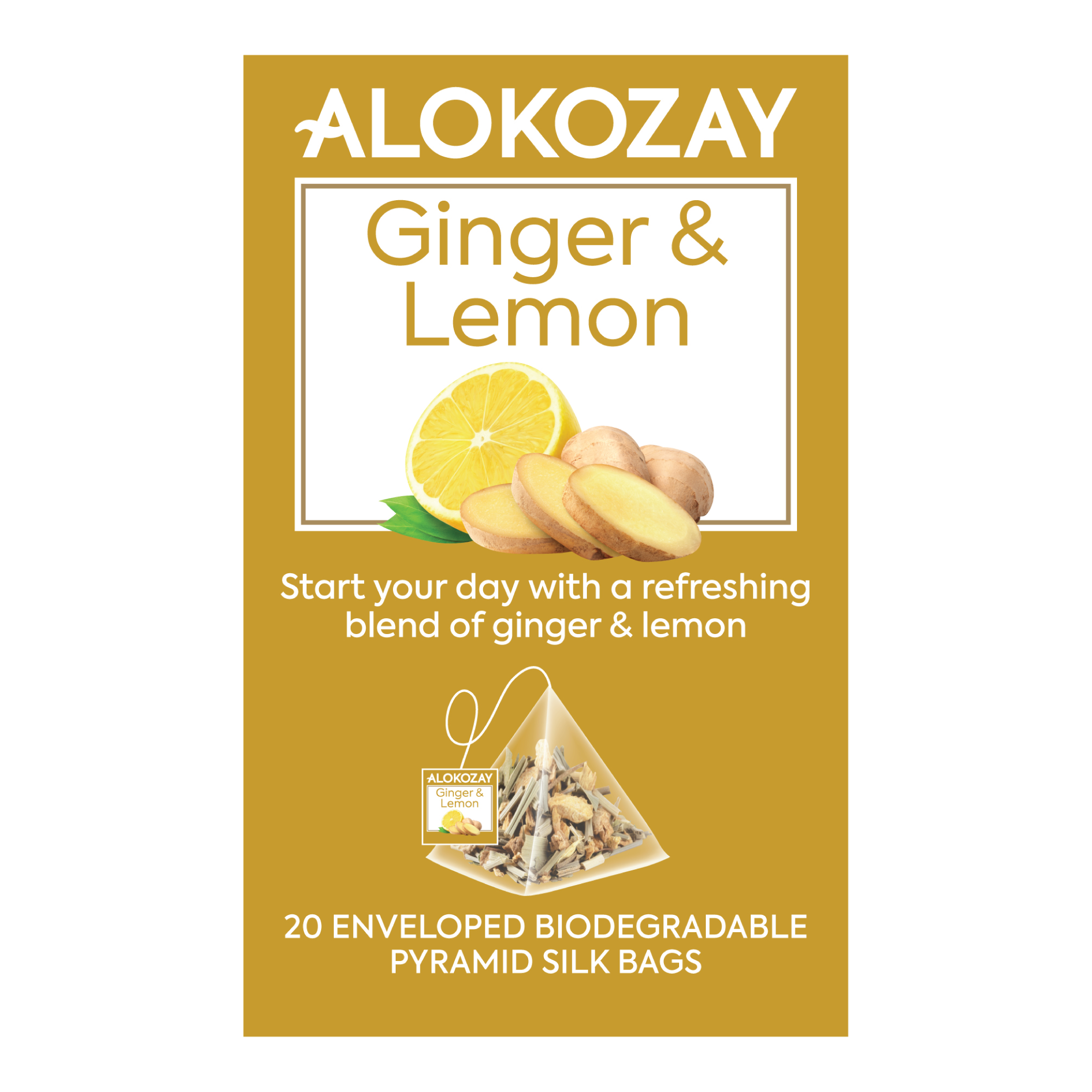 Ginger & Lemon Tea - 20 Silken Pyramid Tea Bags