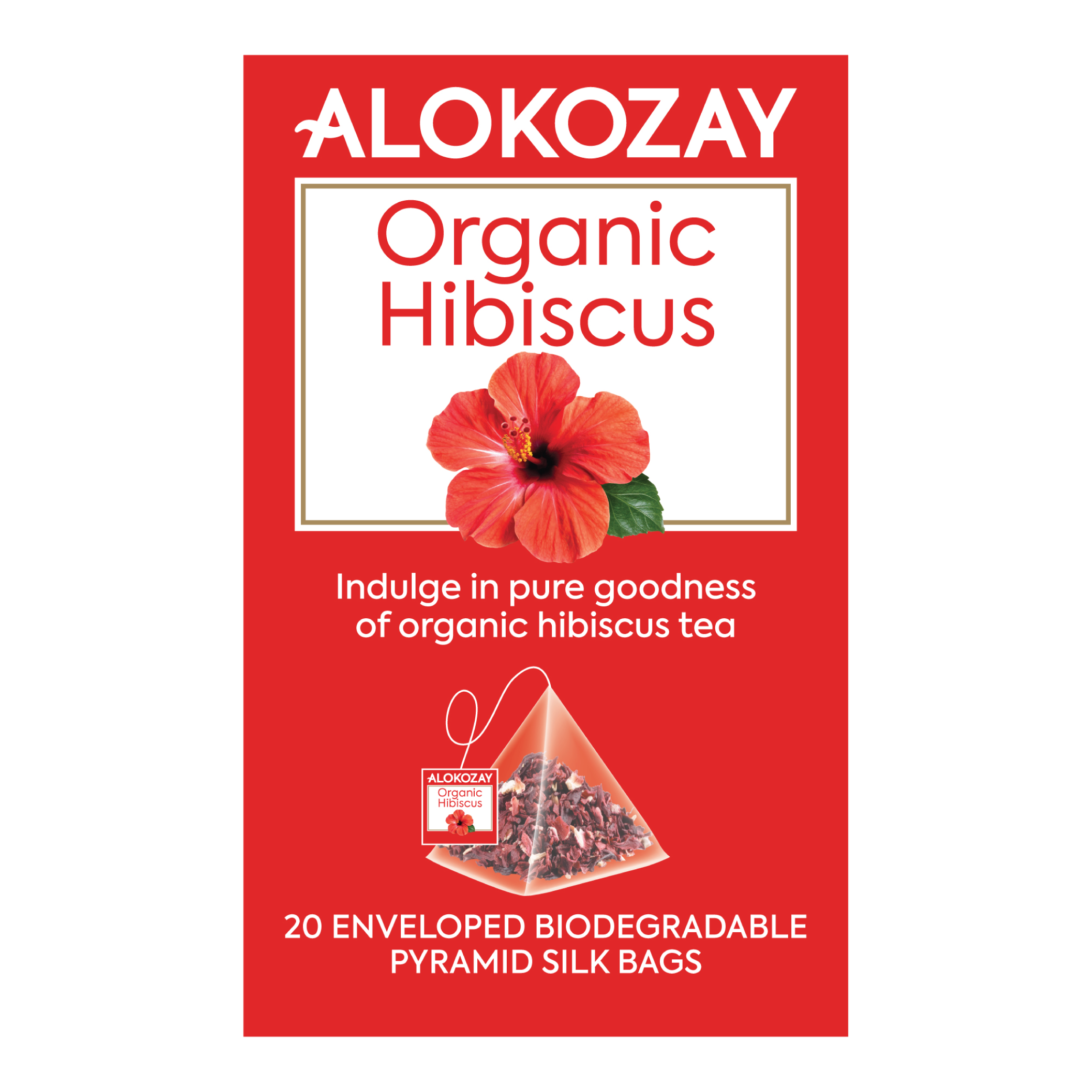 Organic Hibiscus Tea - 20 Silken Pyramid Tea Bags