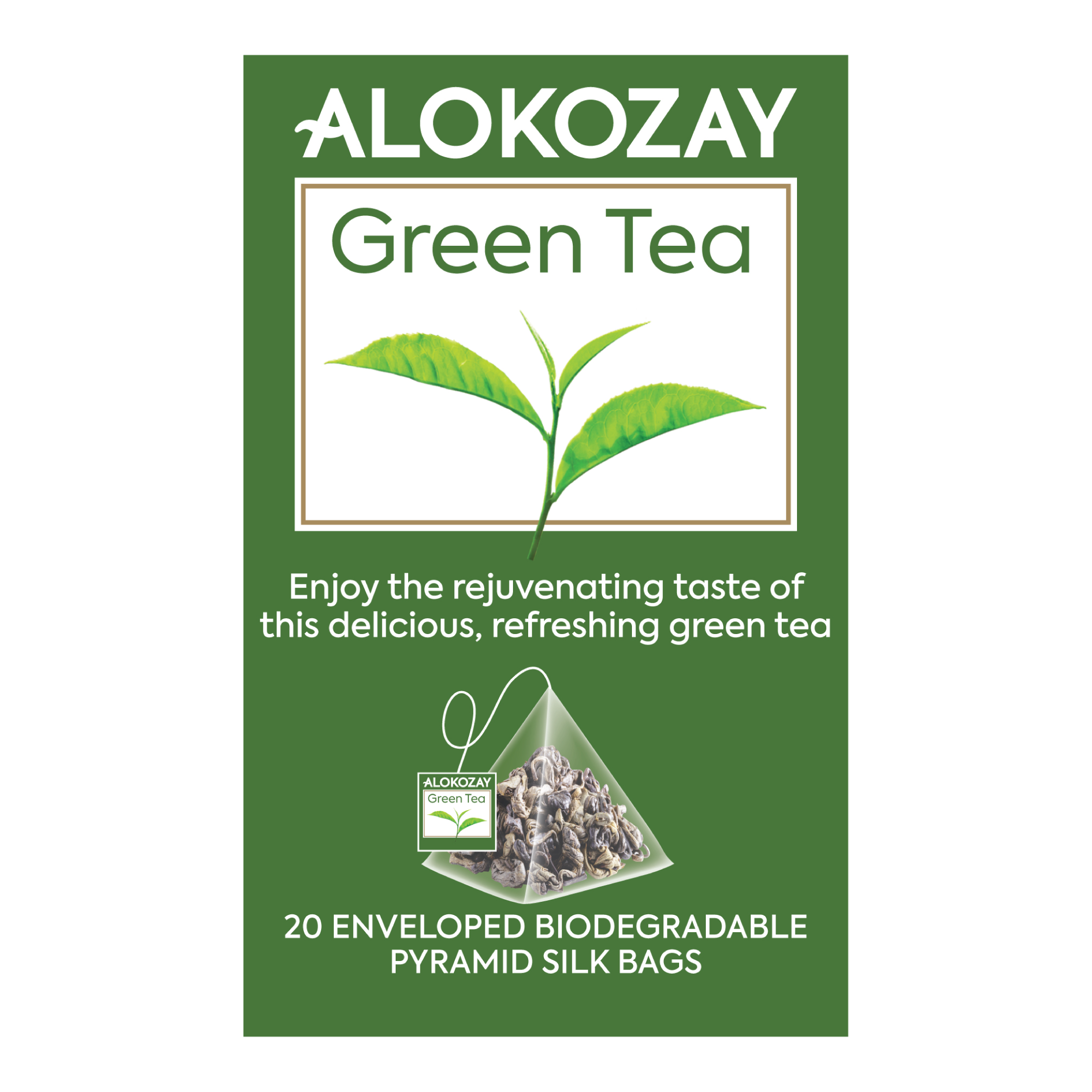 Green Gunpowder Tea - 20 Silken Pyramid Tea Bags